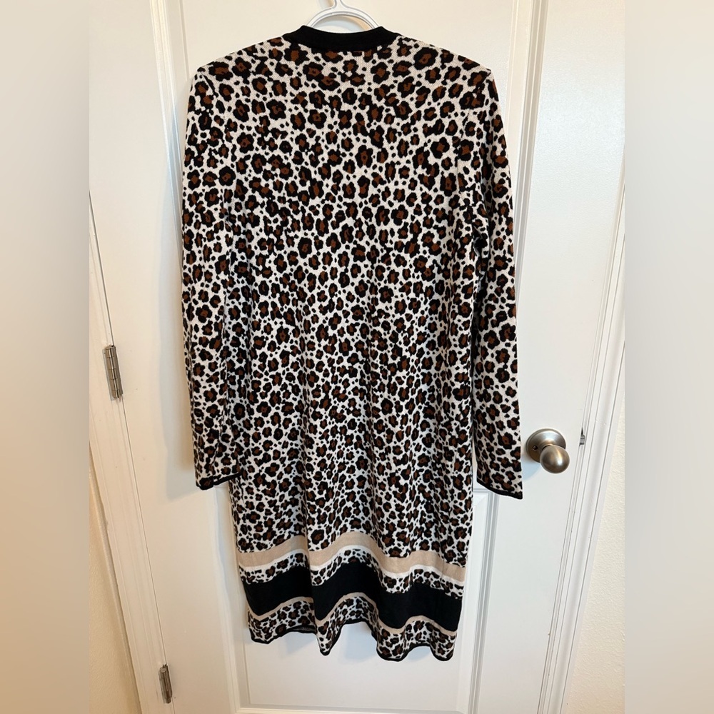 Ann Taylor Animal Print Open Front Cardigan Medium - Picture 4 of 4